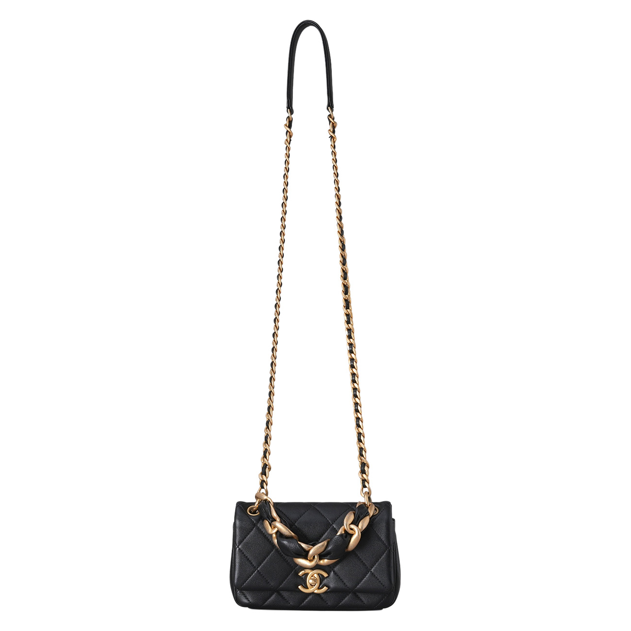 CHANEL(USED)샤넬 AS2387 시즌 램스킨 체인 플랩백 블랙