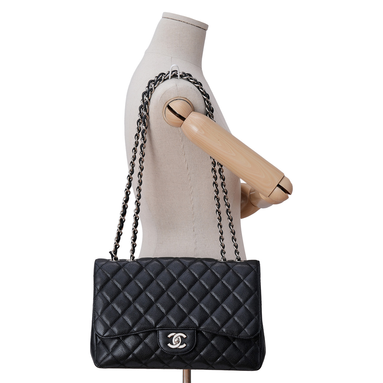 CHANEL(USED)샤넬 캐비어 클래식 라지 원플랩 블랙