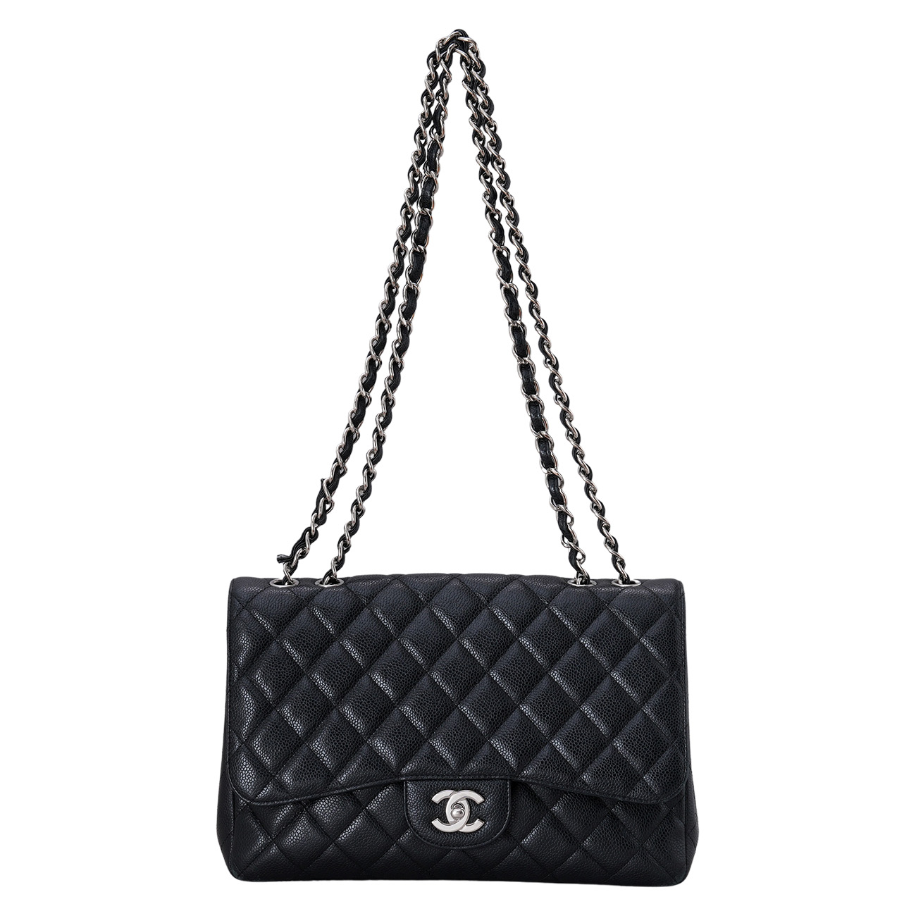 CHANEL(USED)샤넬 캐비어 클래식 라지 원플랩 블랙