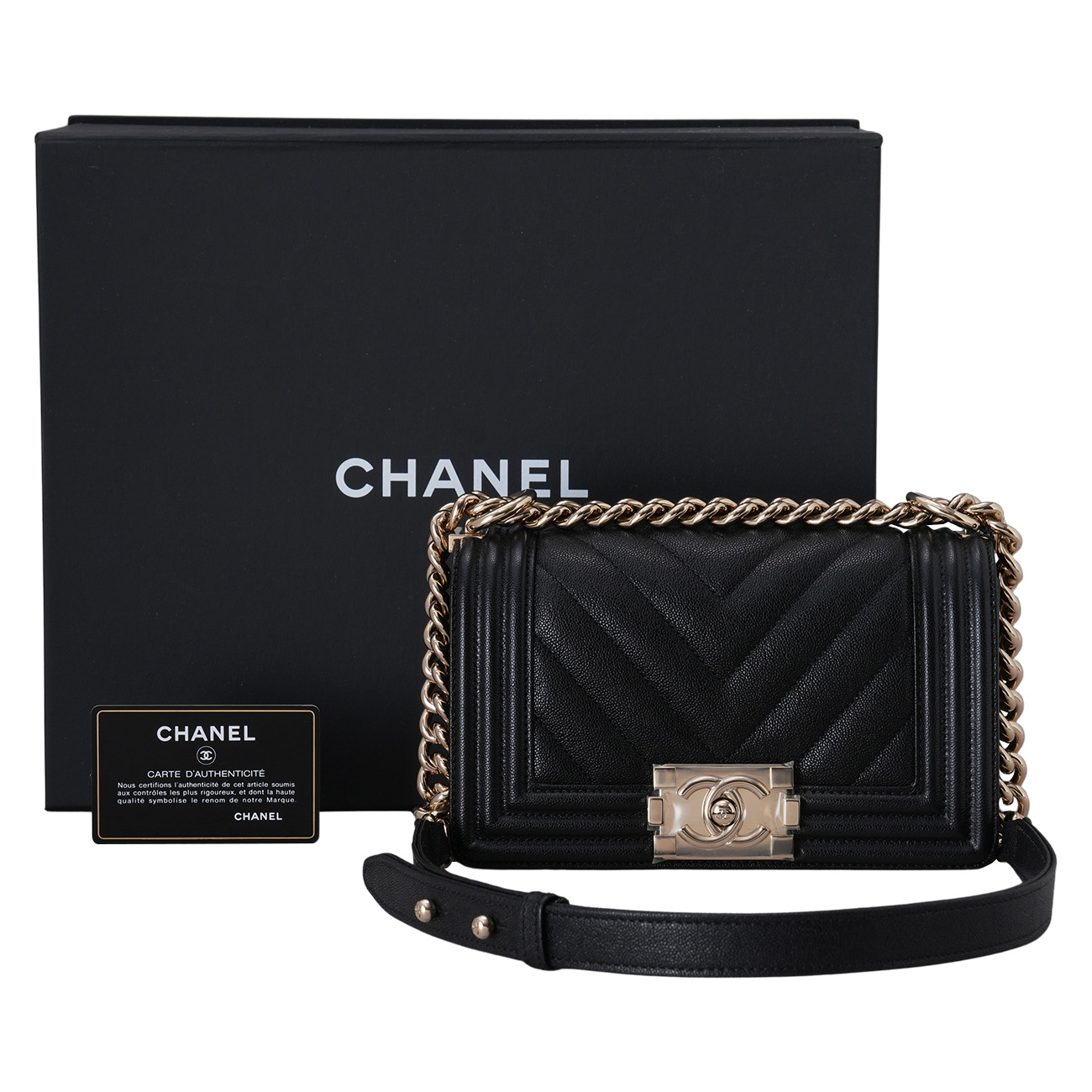 CHANEL(USED)샤넬 캐비어 쉐브론 보이샤넬 스몰 플랩백