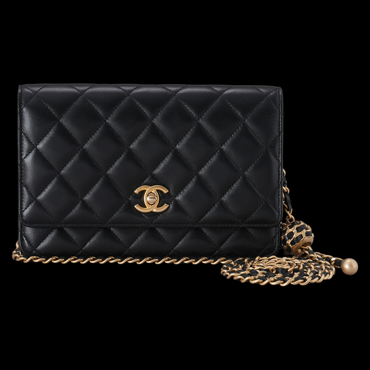 CHANEL(USED)샤넬 AP1450 램스킨 클래식 골든볼 WOC
