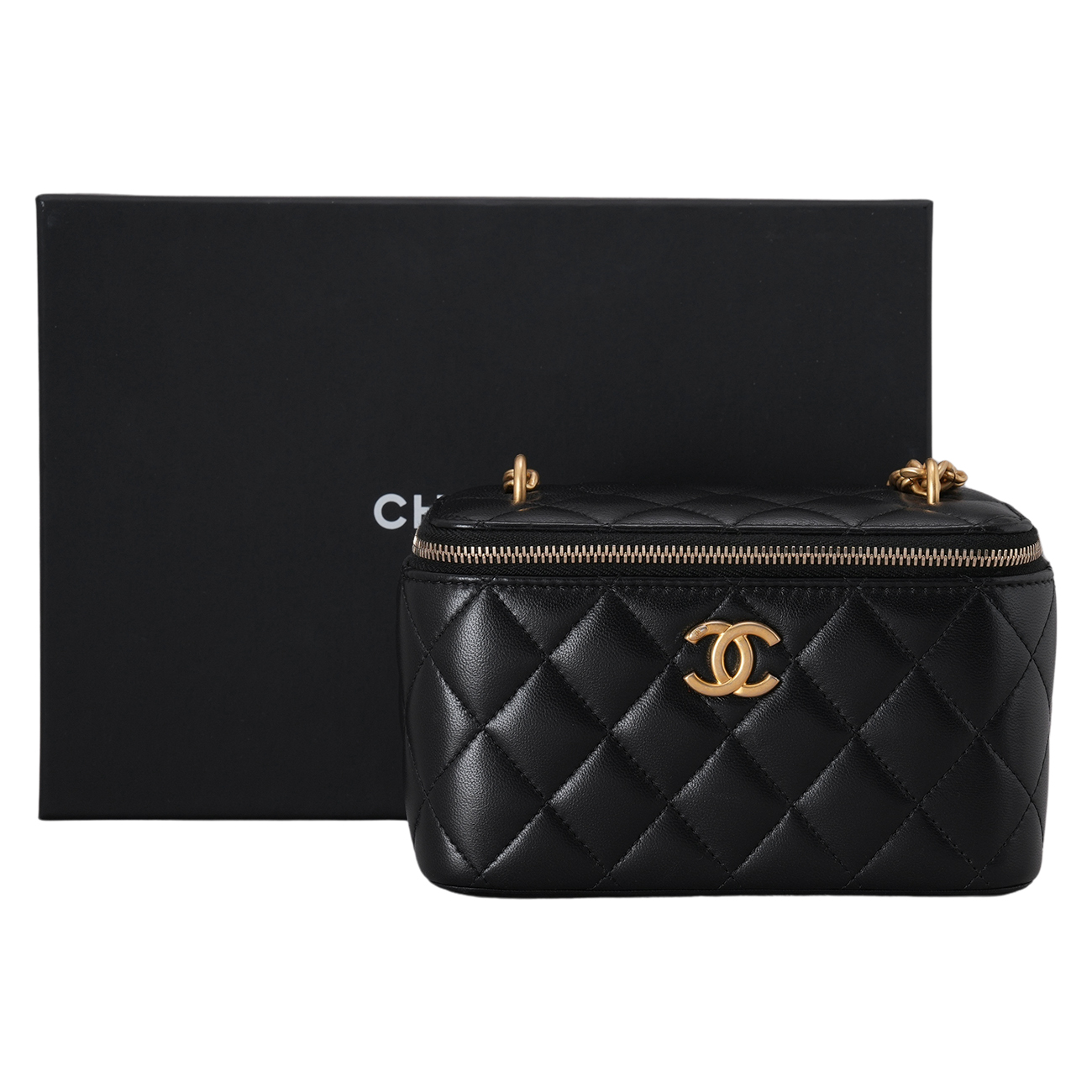 CHANEL(USED)샤넬 까멜리아 골든볼 베니티 블랙