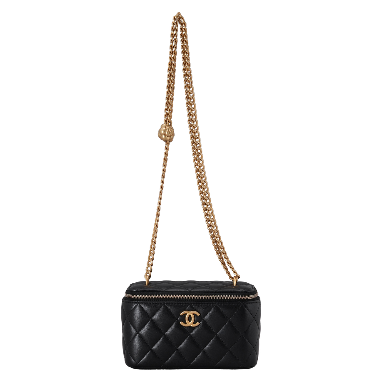 CHANEL(USED)샤넬 까멜리아 골든볼 베니티 블랙