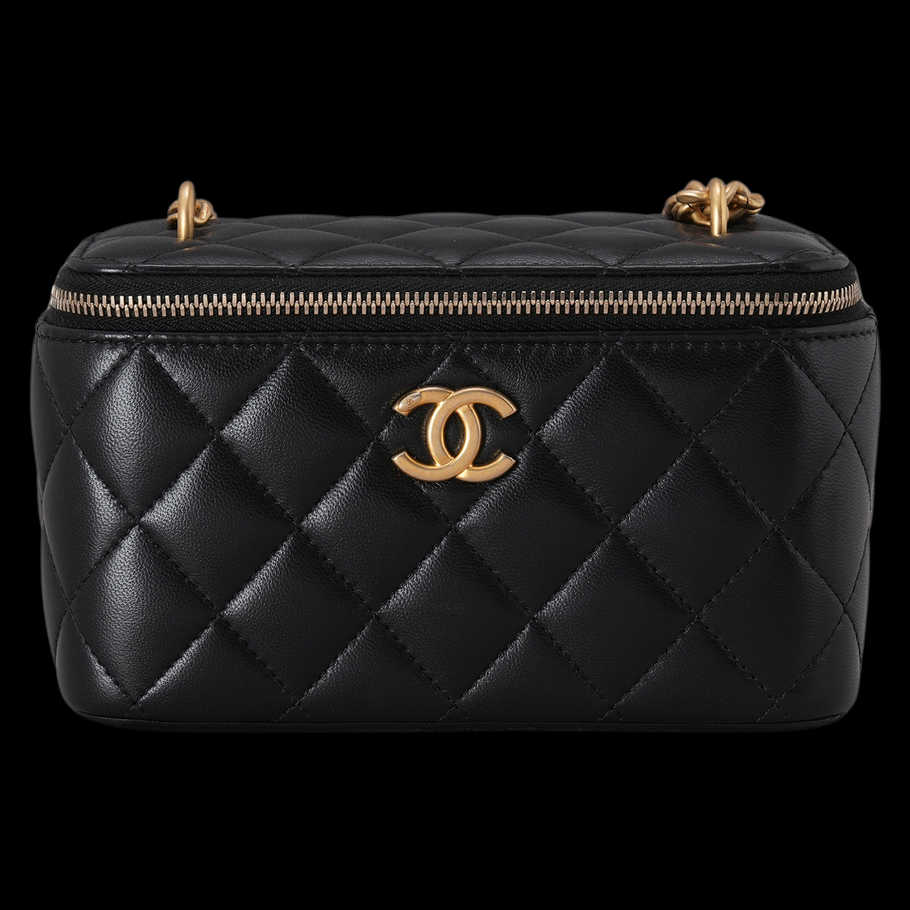 CHANEL(USED)샤넬 까멜리아 골든볼 베니티 블랙