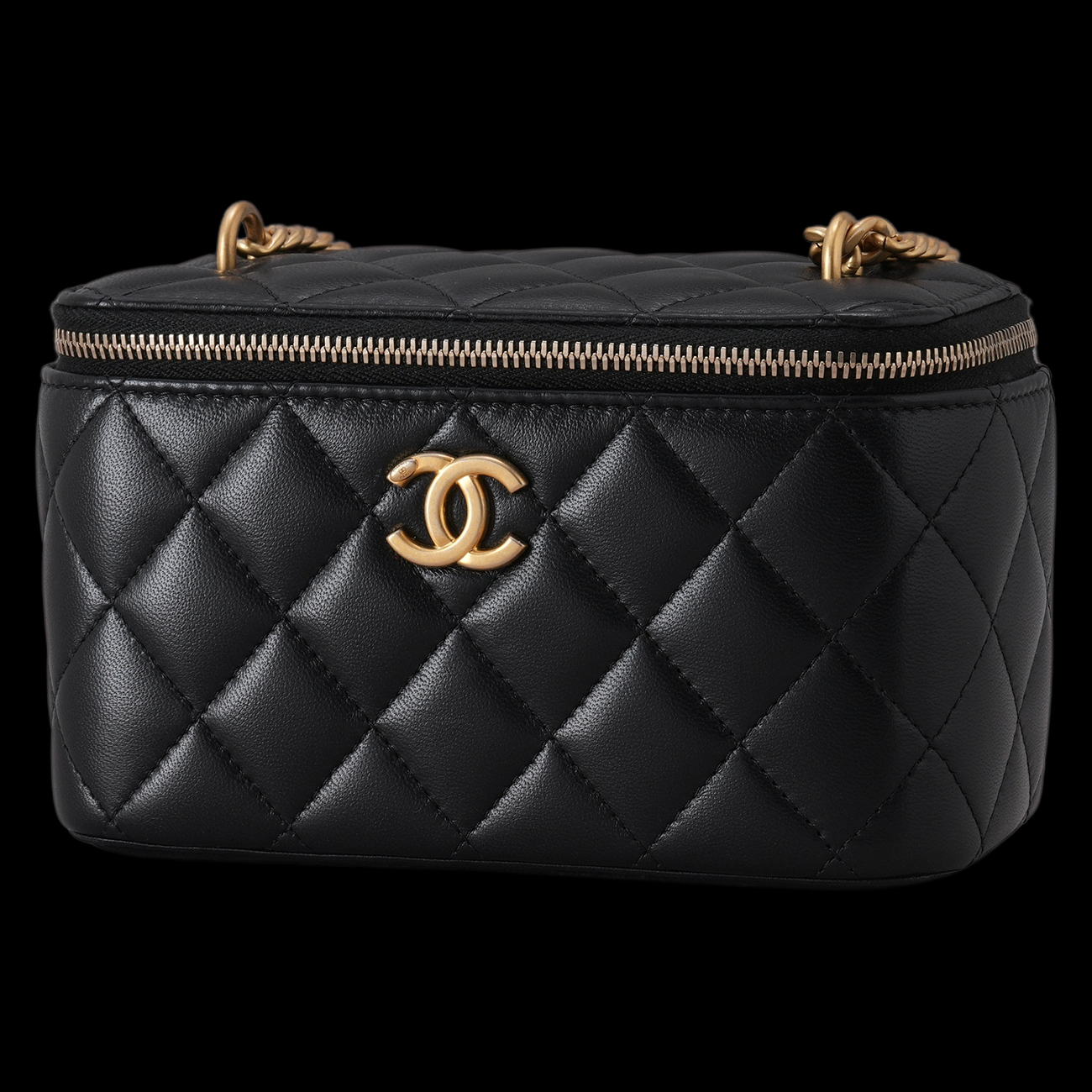 CHANEL(USED)샤넬 까멜리아 골든볼 베니티 블랙