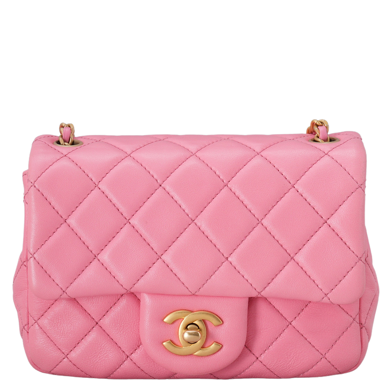 CHANEL(USED)샤넬 램스킨 클래식 골든볼 쁘띠삭 크로스백