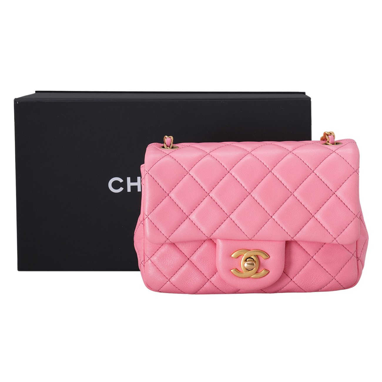 CHANEL(USED)샤넬 램스킨 클래식 골든볼 쁘띠삭 크로스백