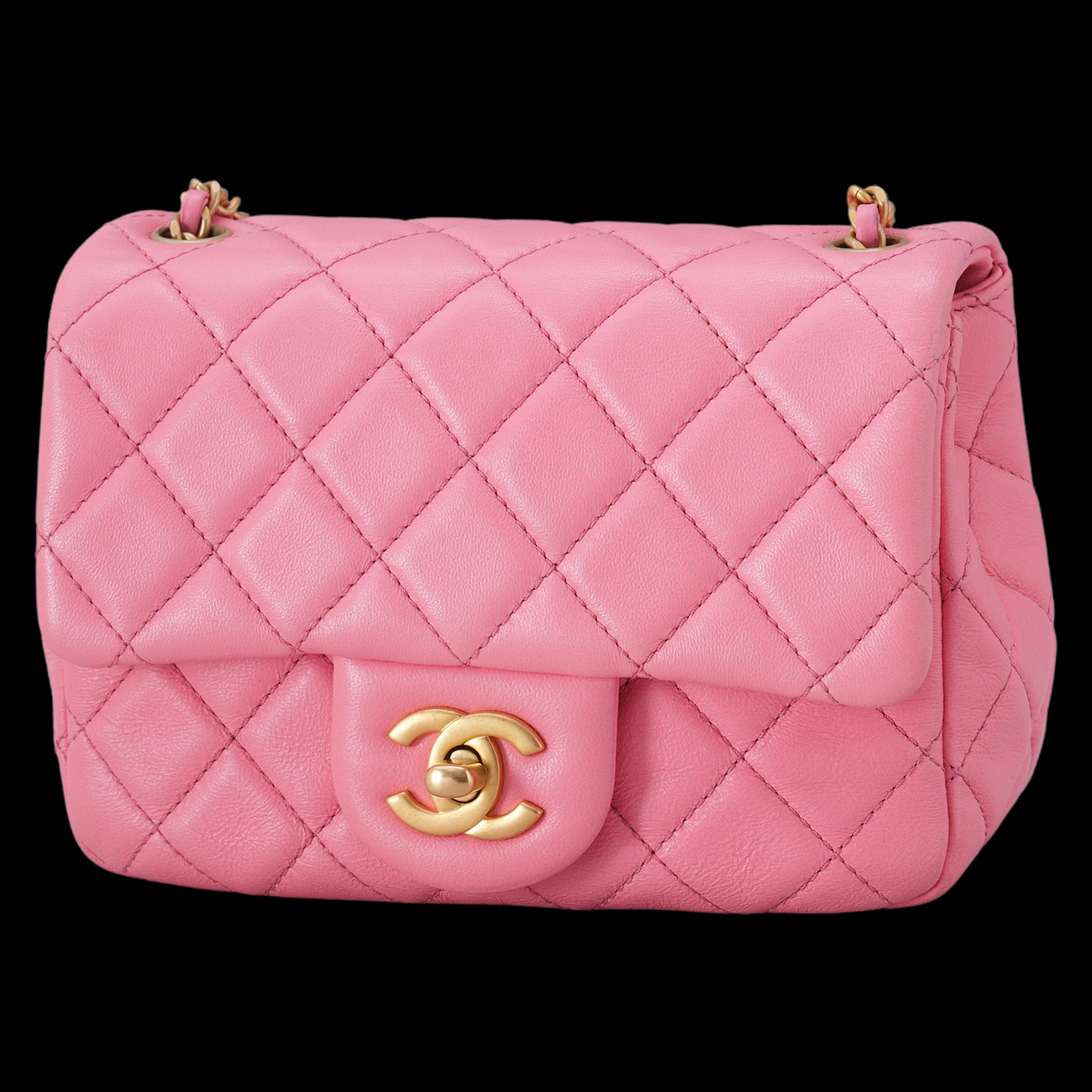 CHANEL(USED)샤넬 램스킨 클래식 골든볼 쁘띠삭 크로스백