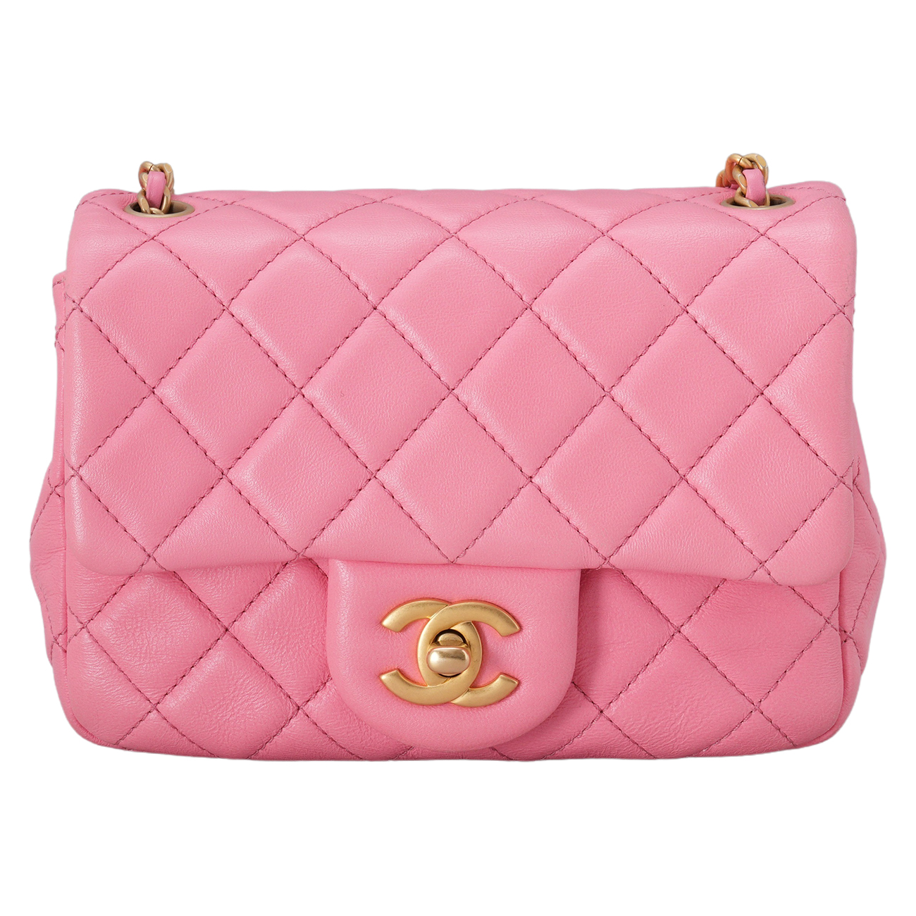 CHANEL(USED)샤넬 램스킨 클래식 골든볼 쁘띠삭 크로스백