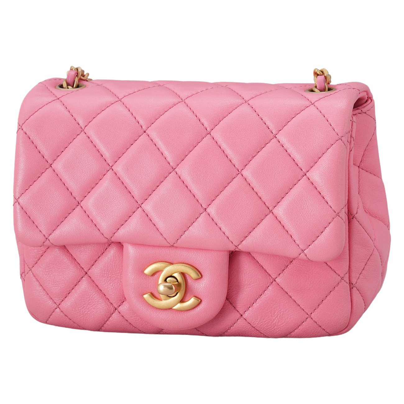 CHANEL(USED)샤넬 램스킨 클래식 골든볼 쁘띠삭 크로스백