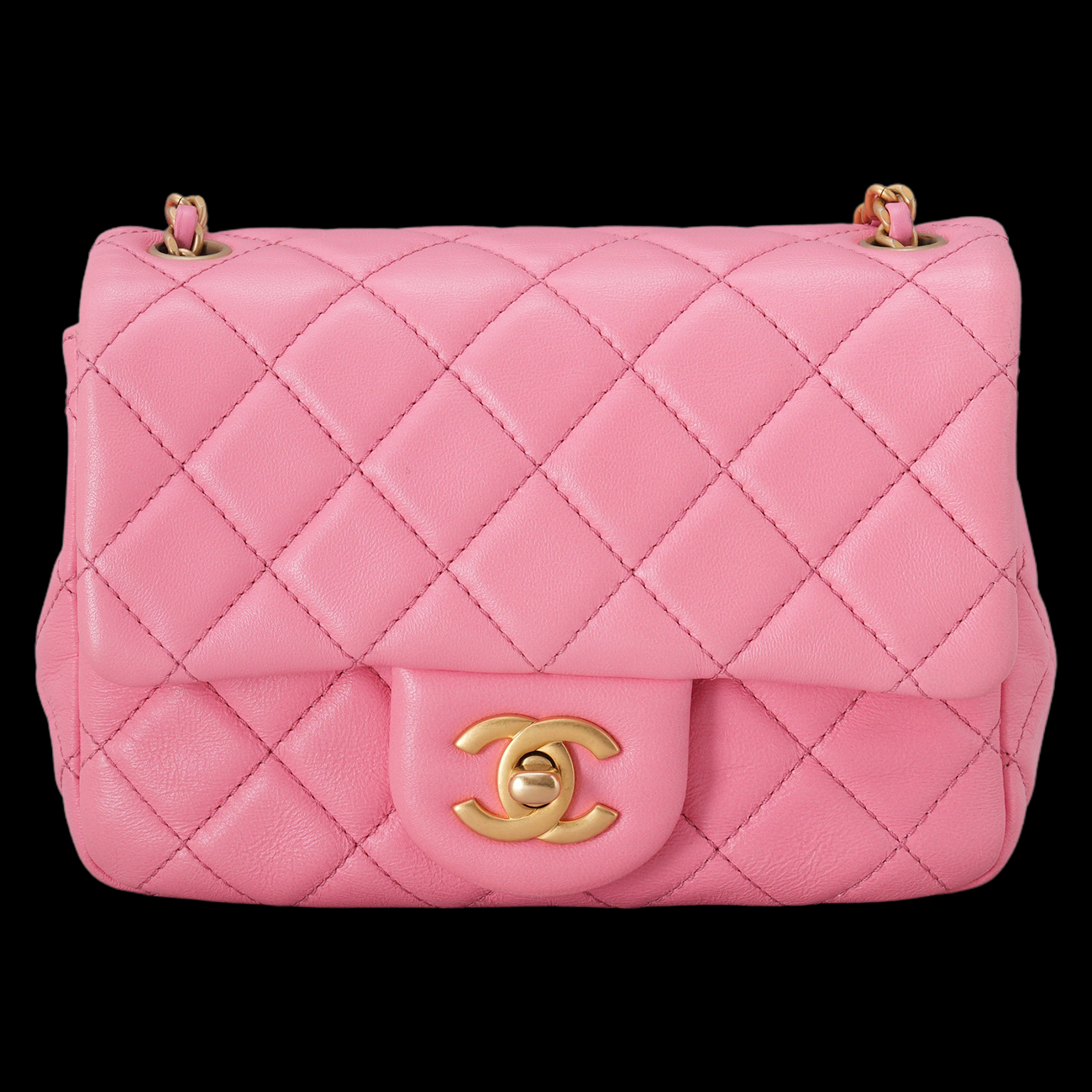 CHANEL(USED)샤넬 램스킨 클래식 골든볼 쁘띠삭 크로스백