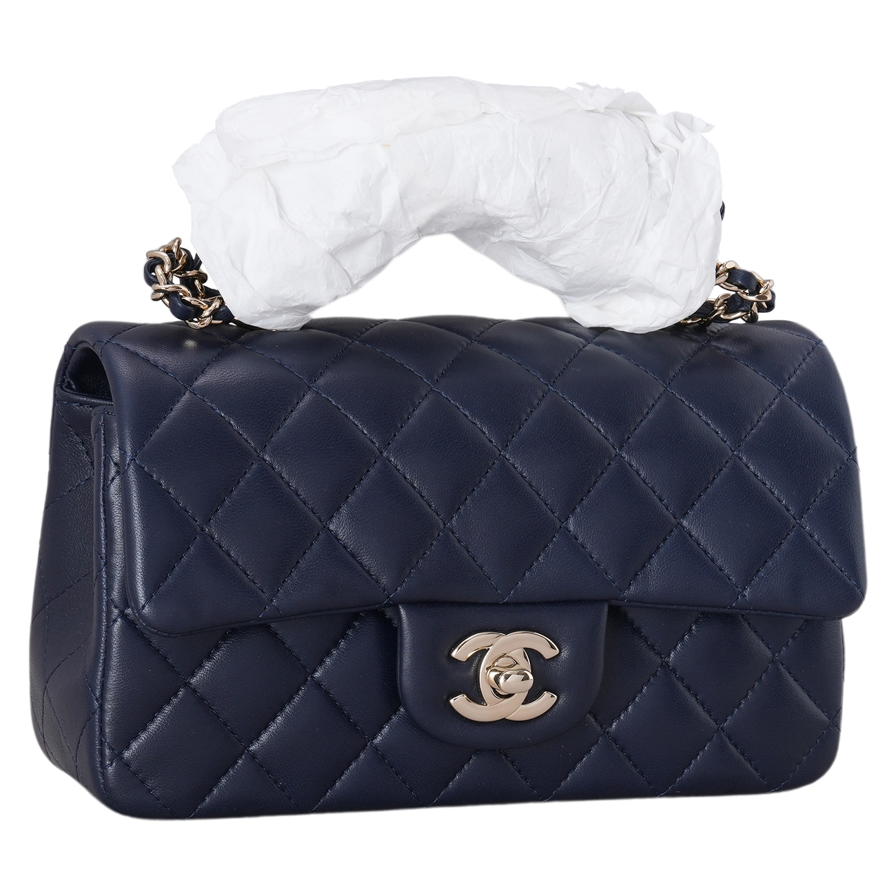 CHANEL(USED)샤넬 AS2431 램스킨 뉴미니 탑핸들 크로스백