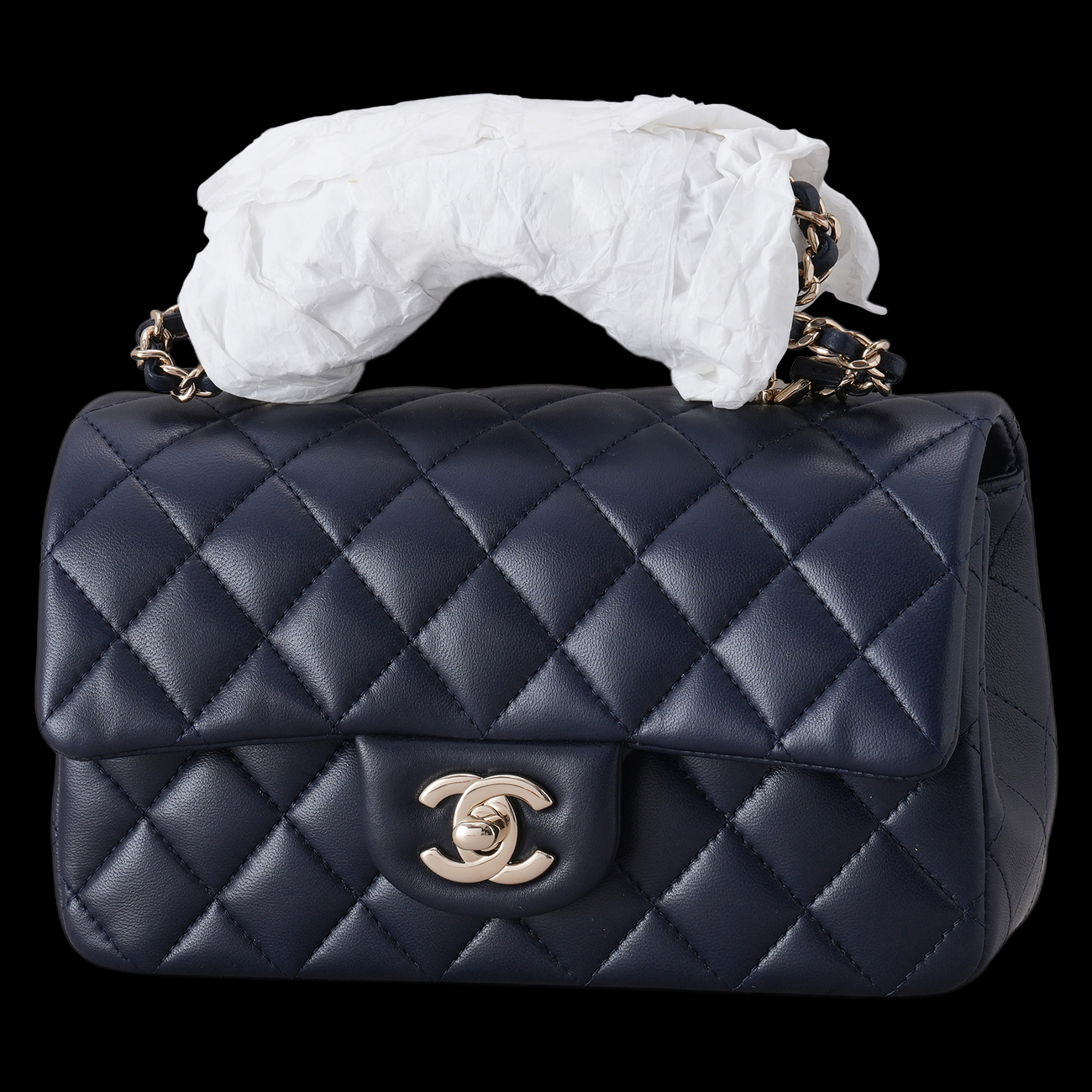 CHANEL(USED)샤넬 AS2431 램스킨 뉴미니 탑핸들 크로스백