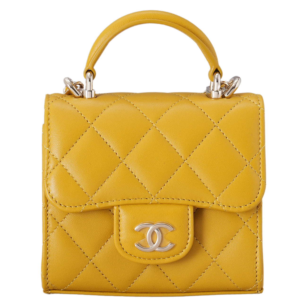 CHANEL(USED)샤넬 AP2682 램스킨 탑핸들 미니 베니티 크로스백