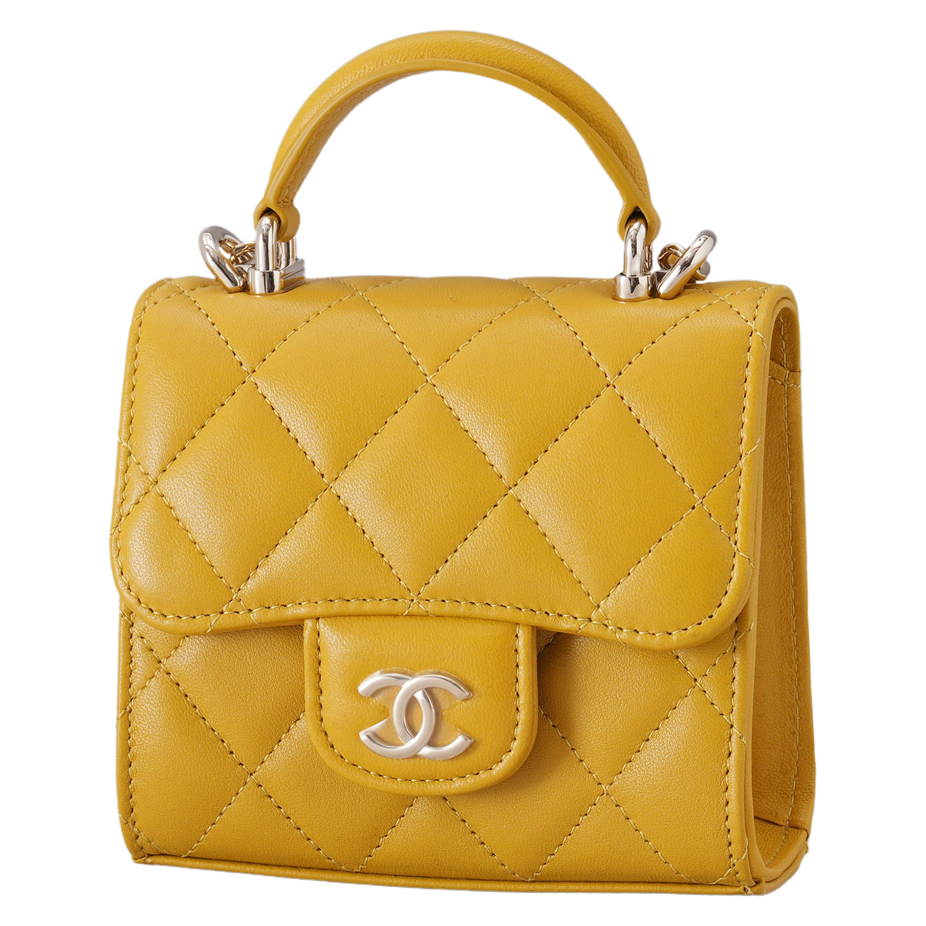 CHANEL(USED)샤넬 AP2682 램스킨 탑핸들 미니 베니티 크로스백