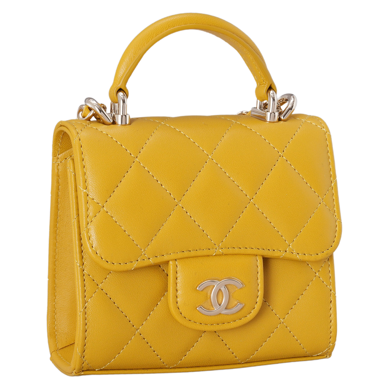 CHANEL(USED)샤넬 AP2682 램스킨 탑핸들 미니 베니티 크로스백