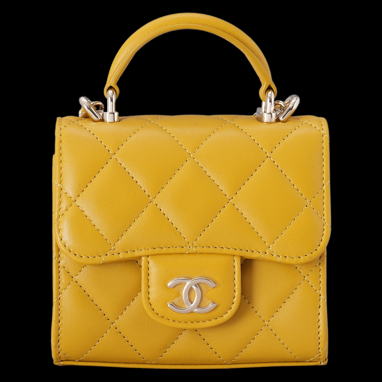CHANEL(USED)샤넬 AP2682 램스킨 탑핸들 미니 베니티 크로스백