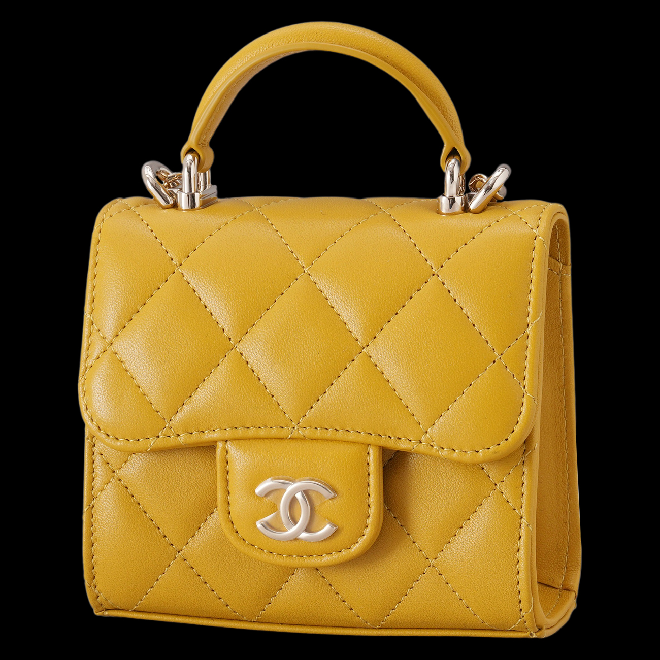 CHANEL(USED)샤넬 AP2682 램스킨 탑핸들 미니 베니티 크로스백
