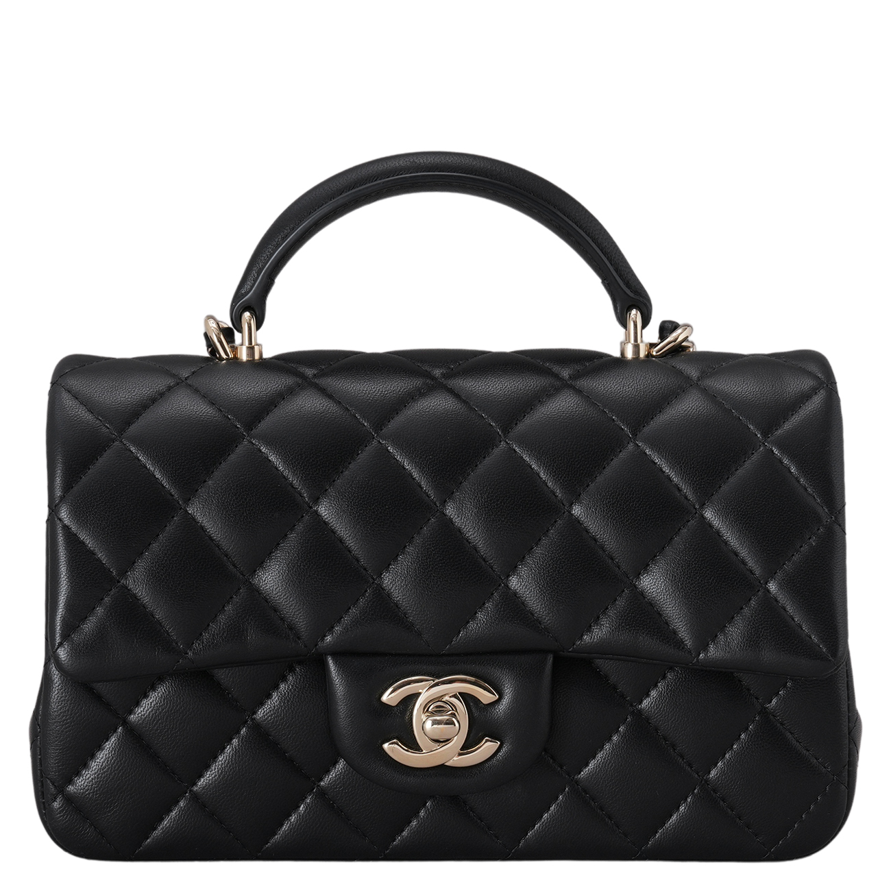 CHANEL(USED)샤넬 램스킨 뉴미니 탑핸들 크로스백