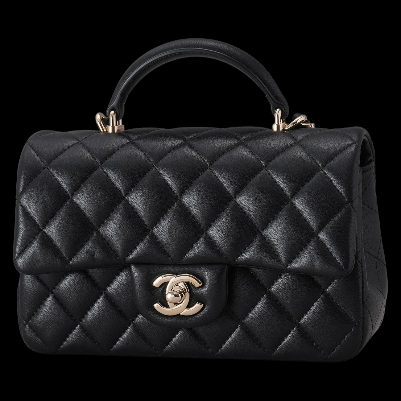 CHANEL(USED)샤넬 램스킨 뉴미니 탑핸들 크로스백
