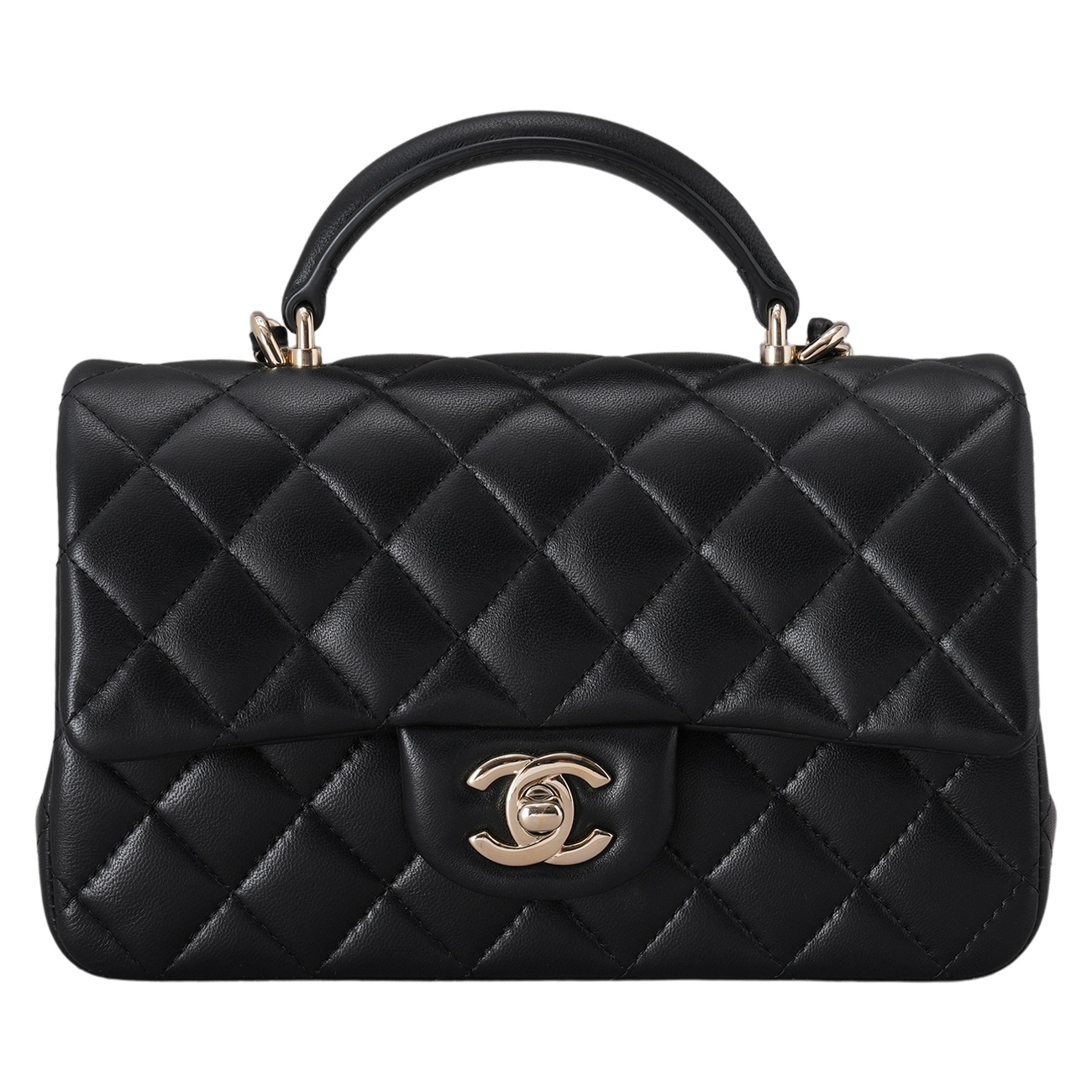 CHANEL(USED)샤넬 램스킨 뉴미니 탑핸들 크로스백