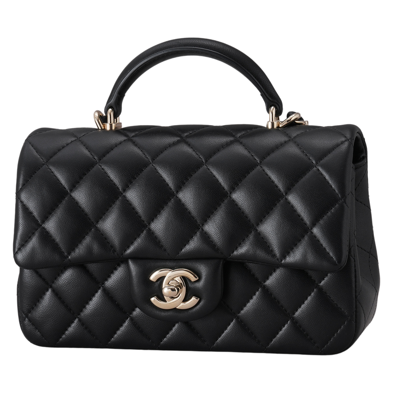 CHANEL(USED)샤넬 램스킨 뉴미니 탑핸들 크로스백