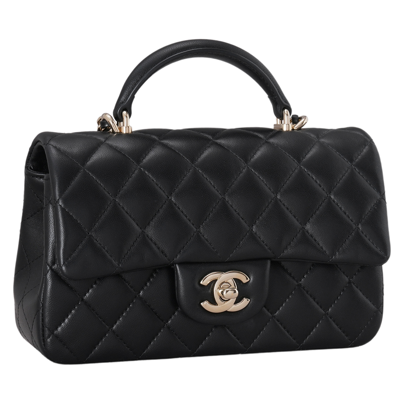 CHANEL(USED)샤넬 램스킨 뉴미니 탑핸들 크로스백