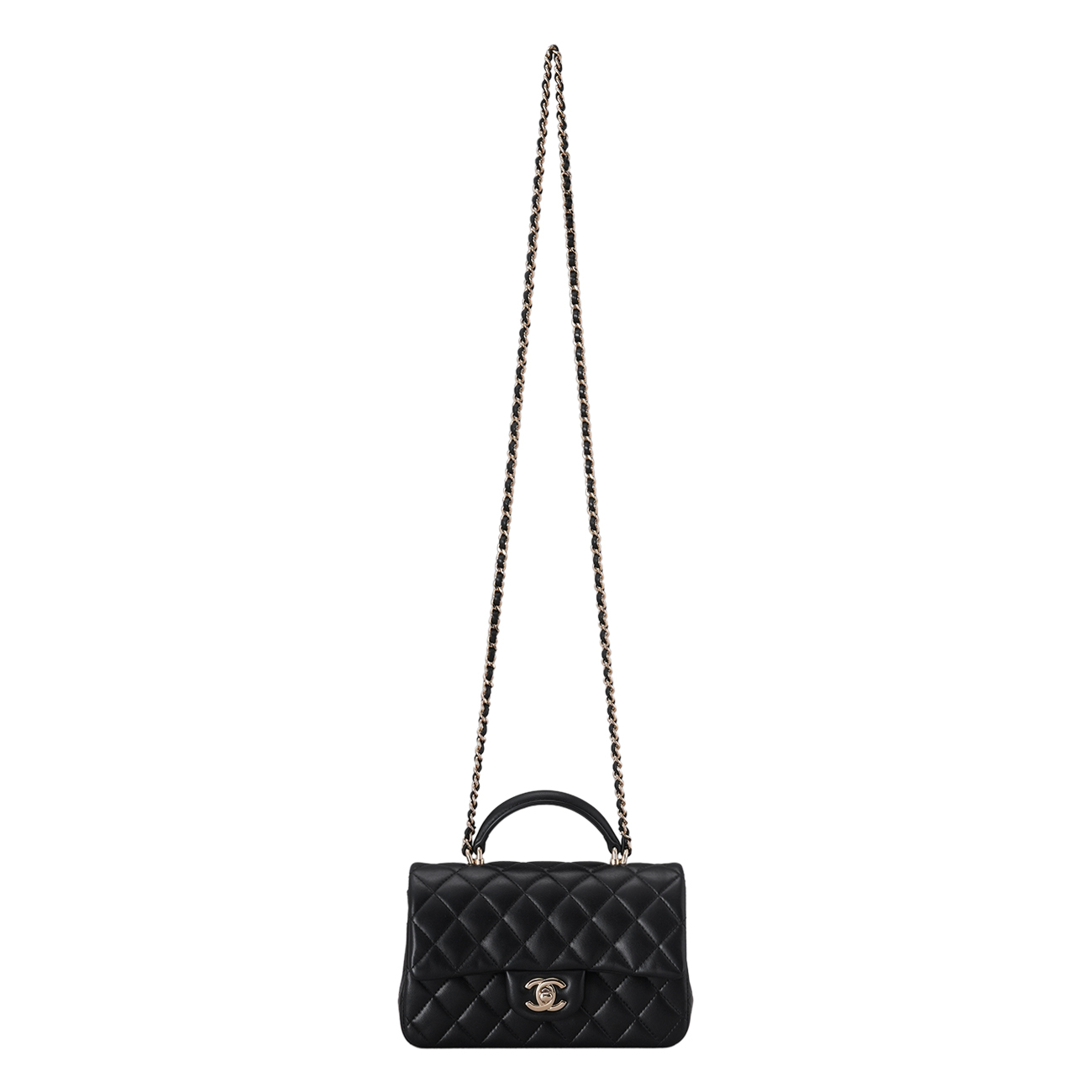 CHANEL(USED)샤넬 램스킨 뉴미니 탑핸들 크로스백