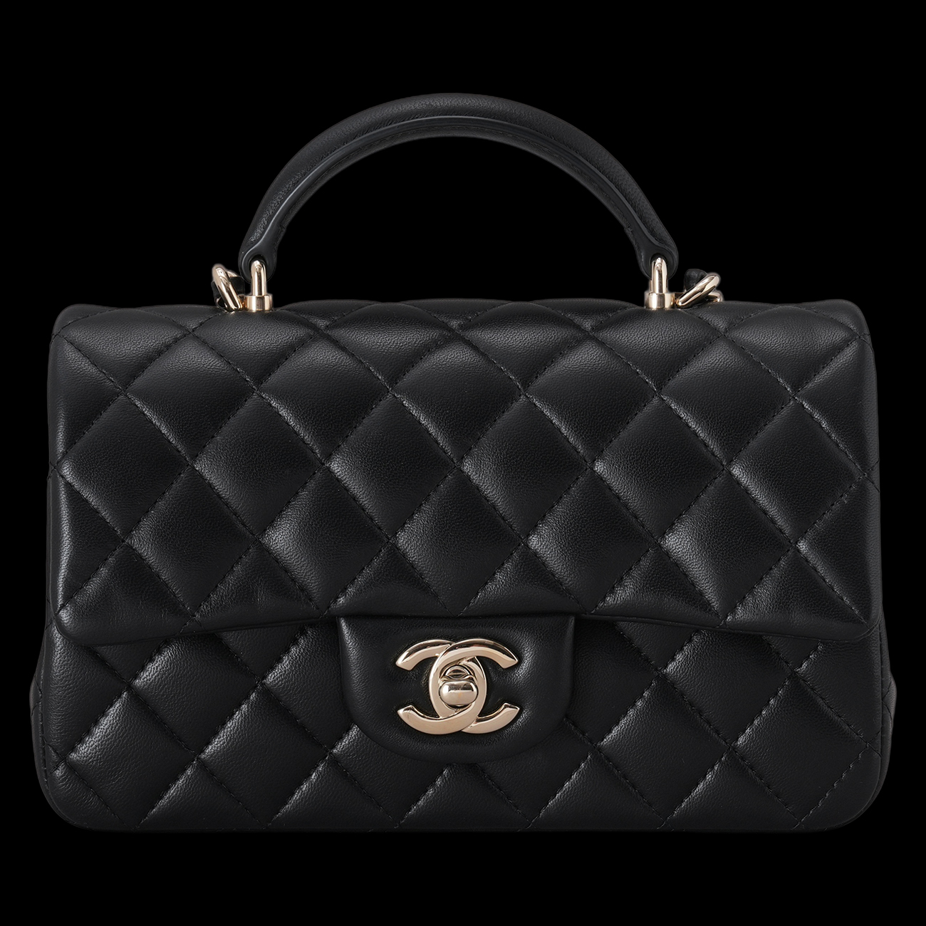 CHANEL(USED)샤넬 램스킨 뉴미니 탑핸들 크로스백