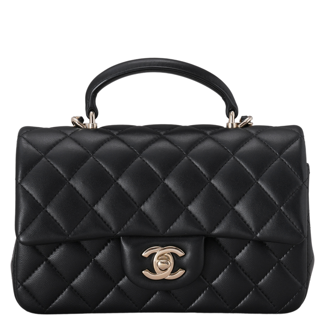 CHANEL(USED)샤넬 램스킨 뉴미니 탑핸들 크로스백