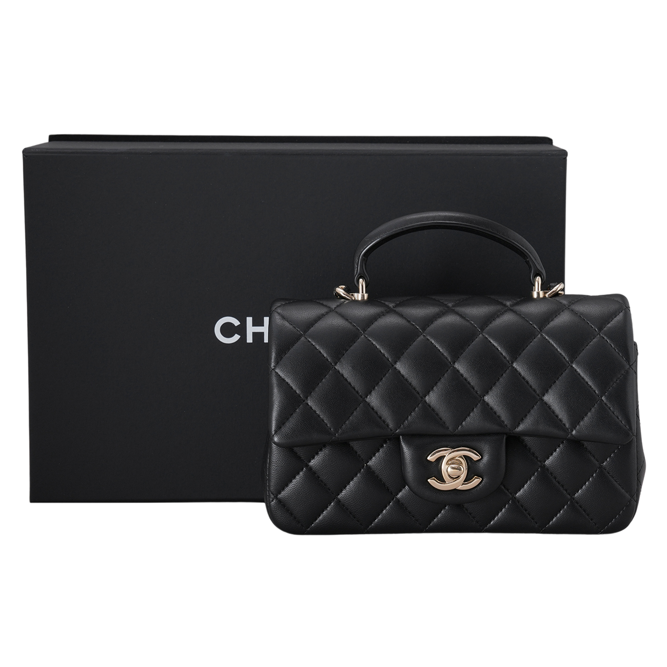 CHANEL(USED)샤넬 램스킨 뉴미니 탑핸들 크로스백