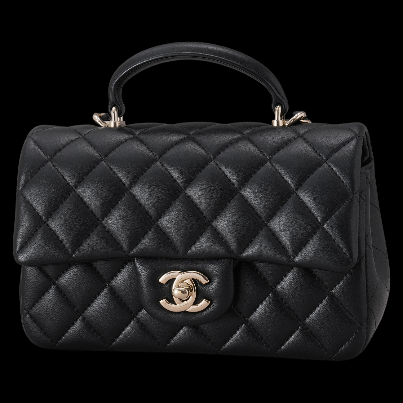 CHANEL(USED)샤넬 램스킨 뉴미니 탑핸들 크로스백