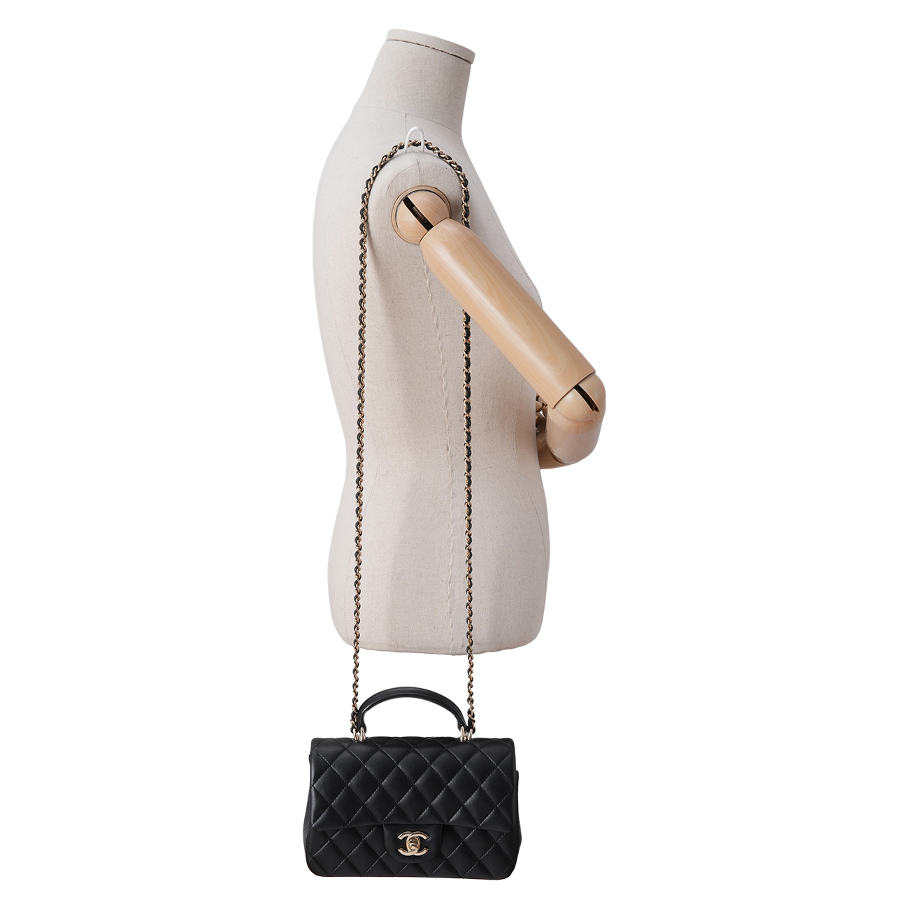 CHANEL(USED)샤넬 램스킨 뉴미니 탑핸들 크로스백