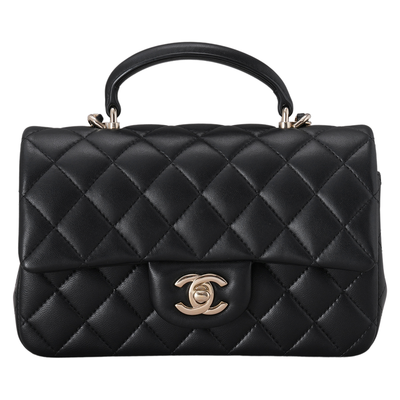 CHANEL(USED)샤넬 램스킨 뉴미니 탑핸들 크로스백