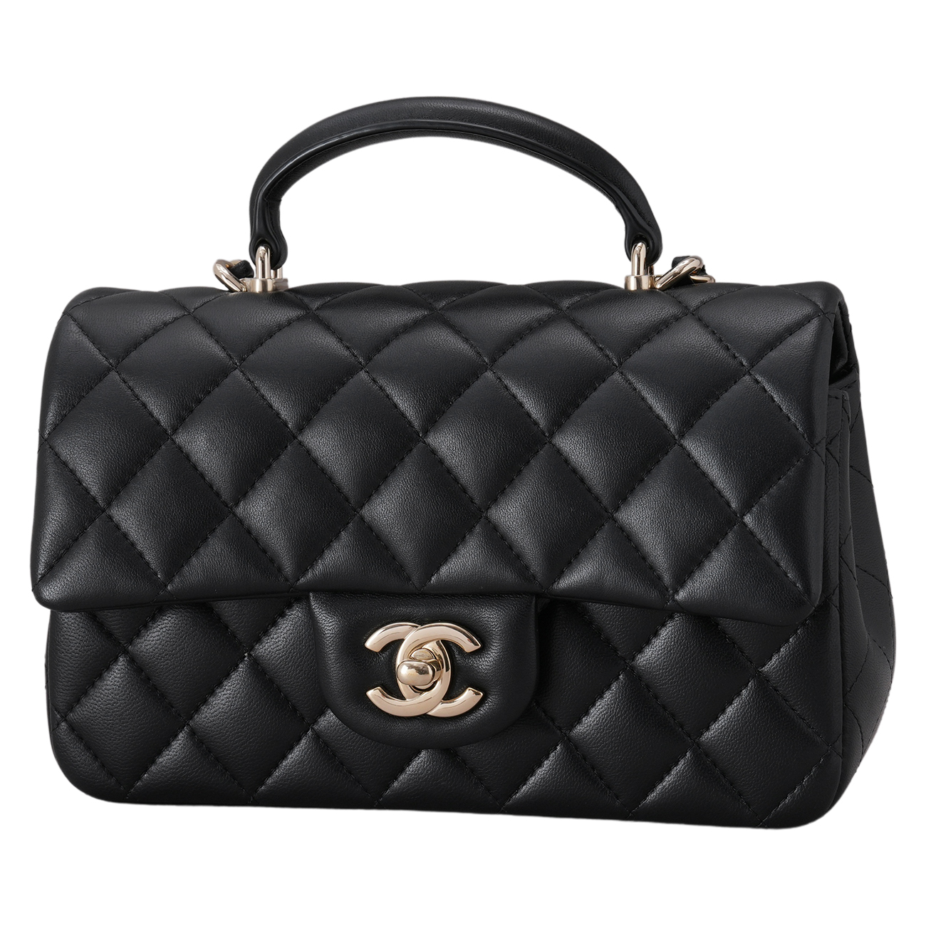 CHANEL(USED)샤넬 램스킨 뉴미니 탑핸들 크로스백