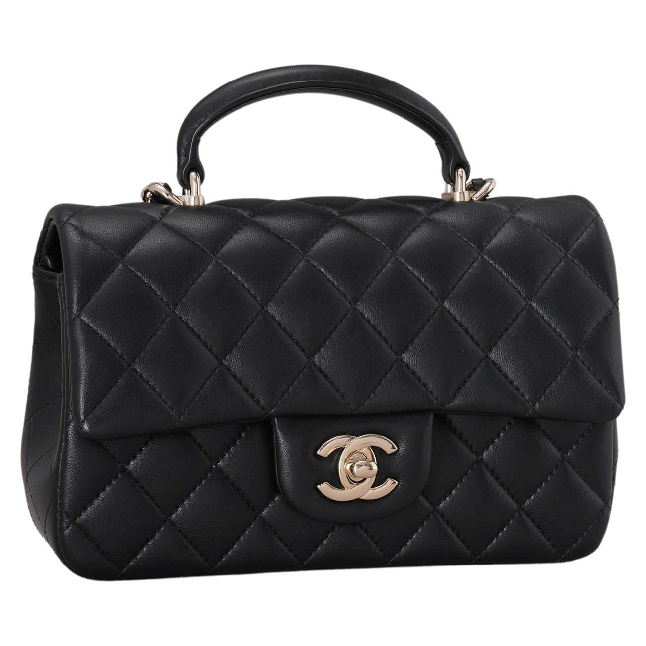 CHANEL(USED)샤넬 램스킨 뉴미니 탑핸들 크로스백