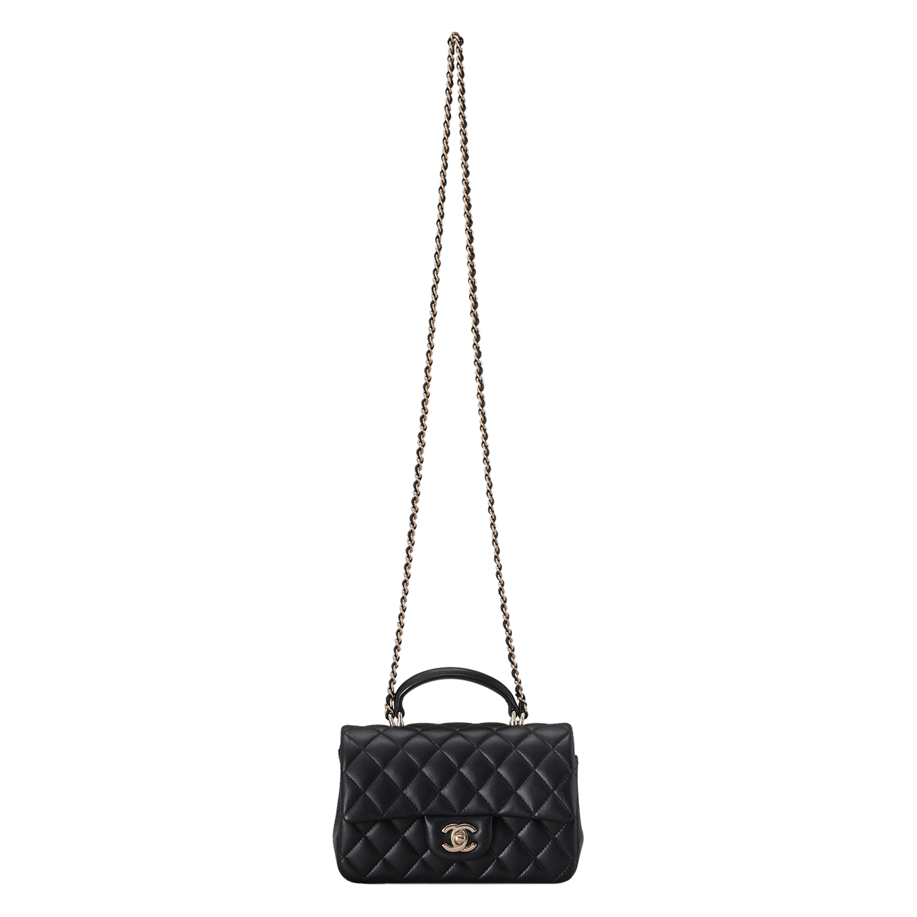 CHANEL(USED)샤넬 램스킨 뉴미니 탑핸들 크로스백