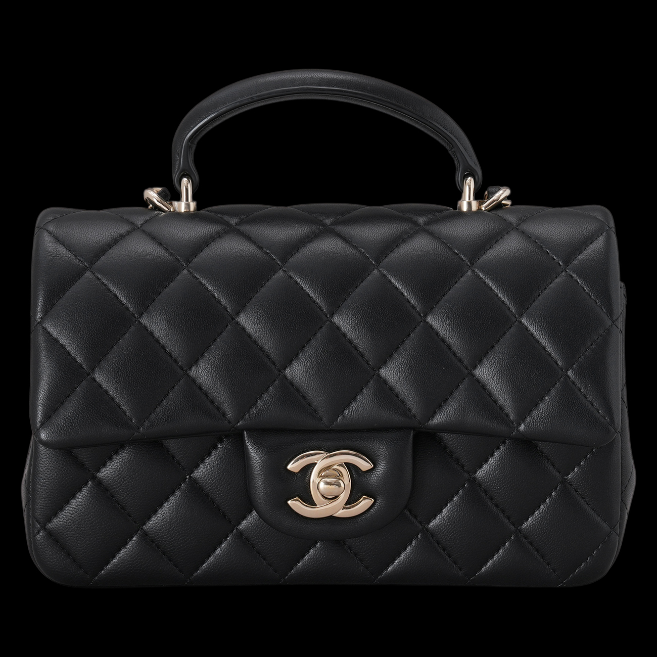 CHANEL(USED)샤넬 램스킨 뉴미니 탑핸들 크로스백