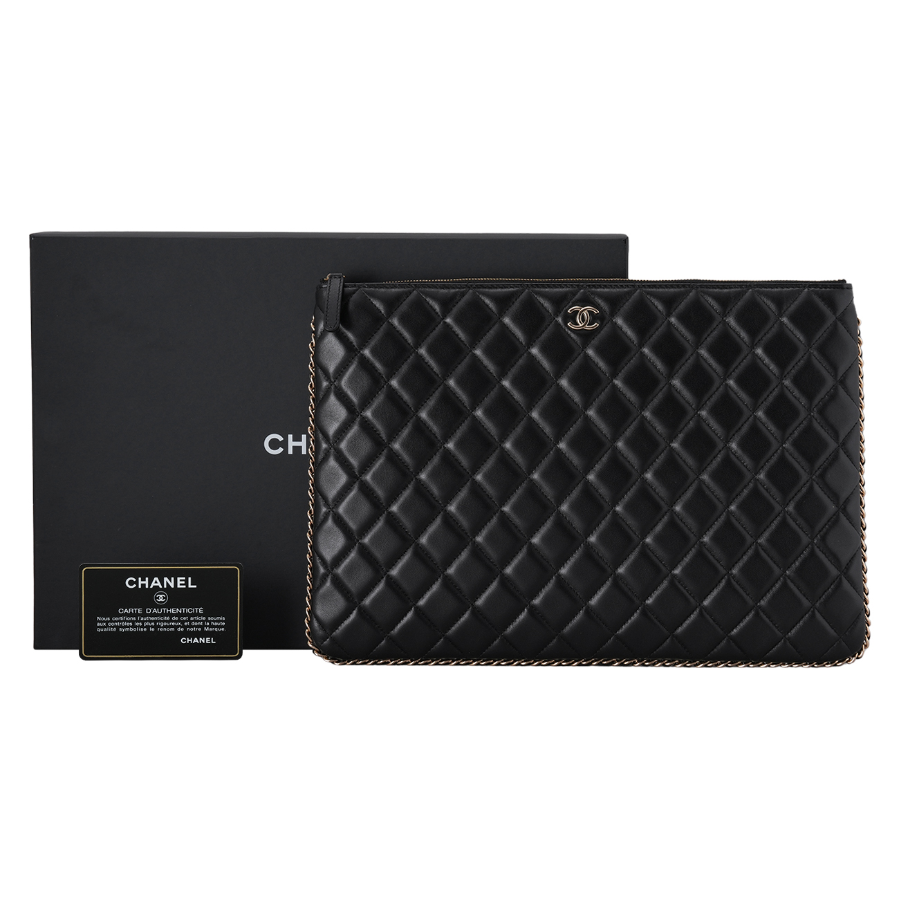 CHANEL(USED)샤넬 시즌 클러치 라지