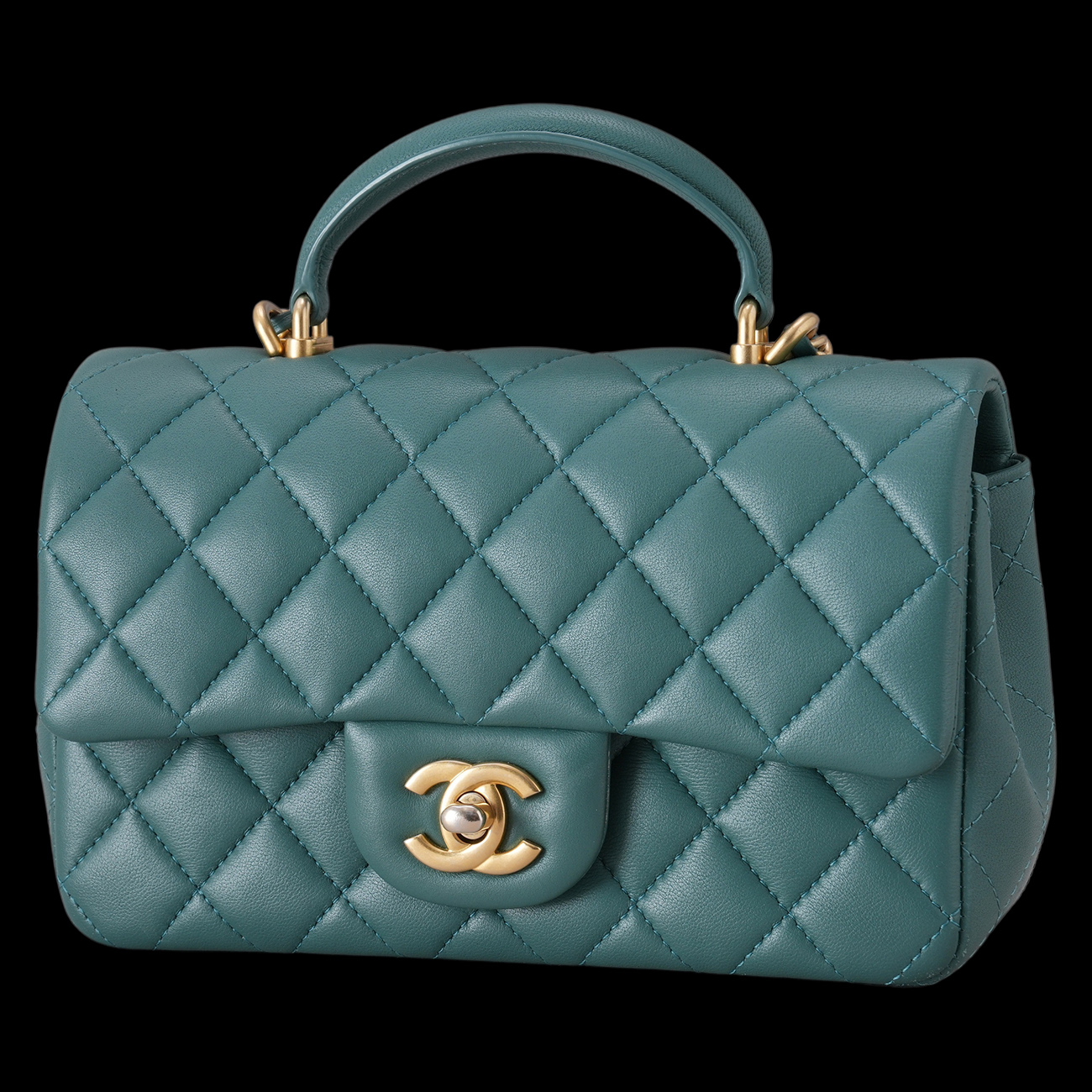 CHANEL(USED)샤넬 램스킨 뉴미니 탑핸들 크로스백