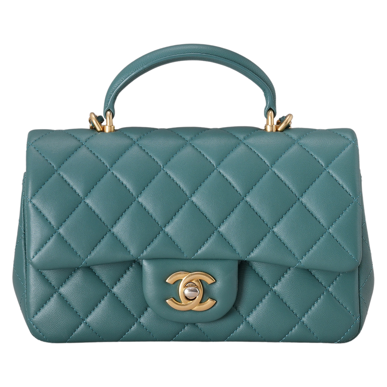 CHANEL(USED)샤넬 램스킨 뉴미니 탑핸들 크로스백