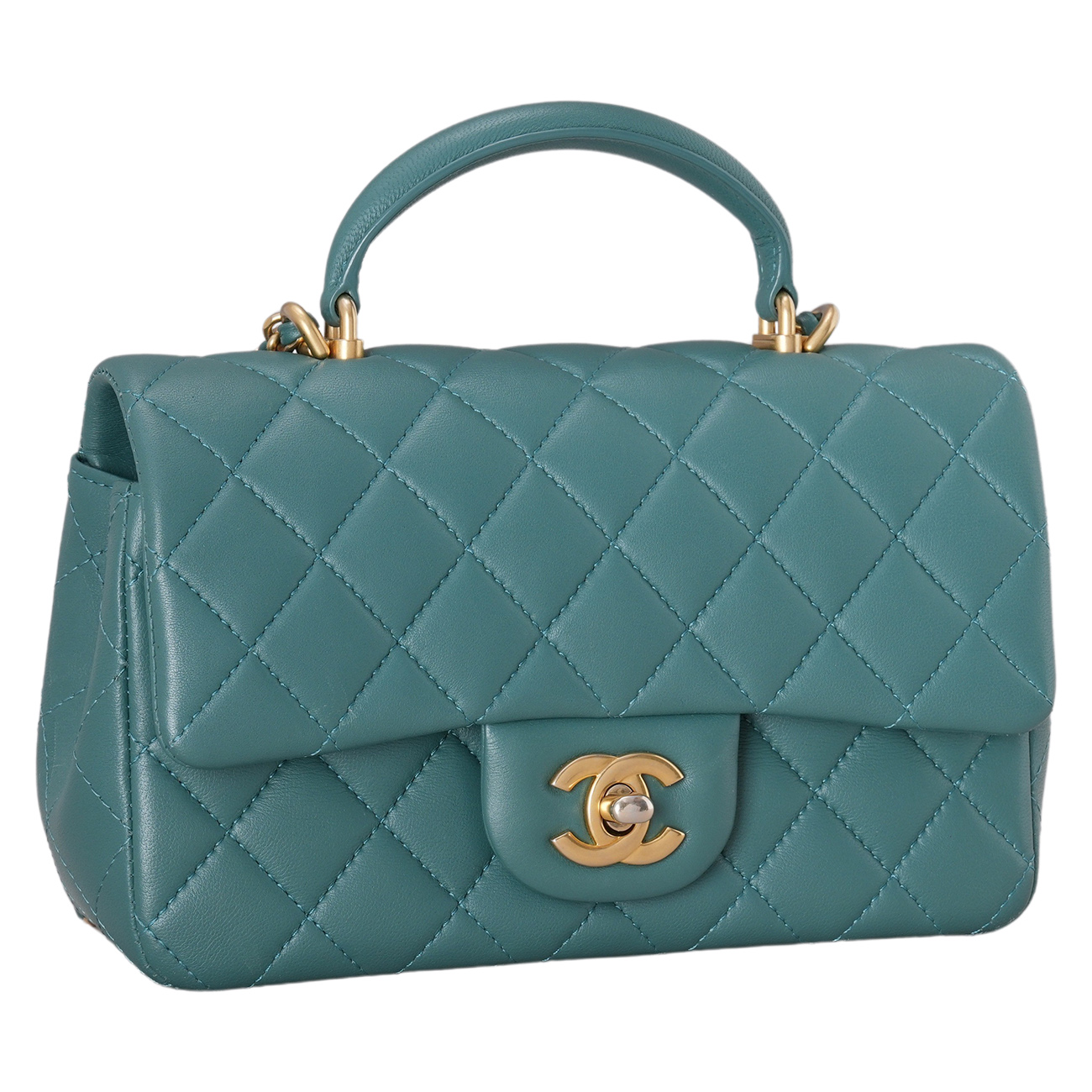 CHANEL(USED)샤넬 램스킨 뉴미니 탑핸들 크로스백