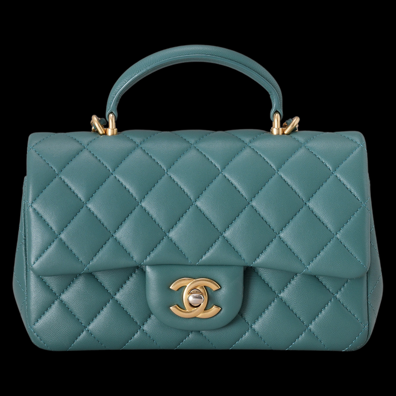 CHANEL(USED)샤넬 램스킨 뉴미니 탑핸들 크로스백