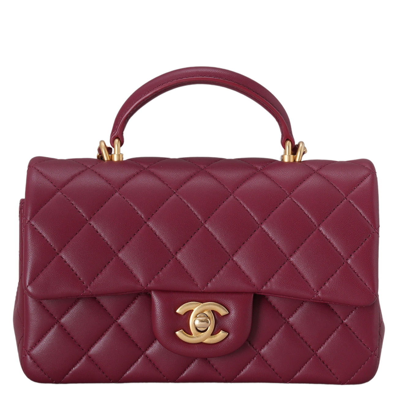 CHANEL(USED)샤넬 램스킨 클래식 뉴미니 탑핸들 크로스백