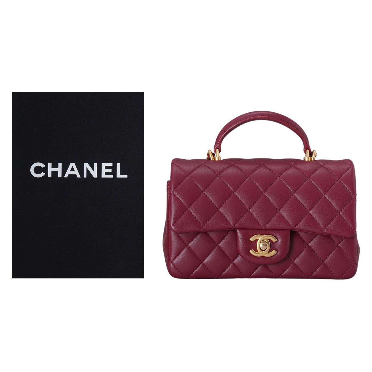 CHANEL(USED)샤넬 램스킨 클래식 뉴미니 탑핸들 크로스백