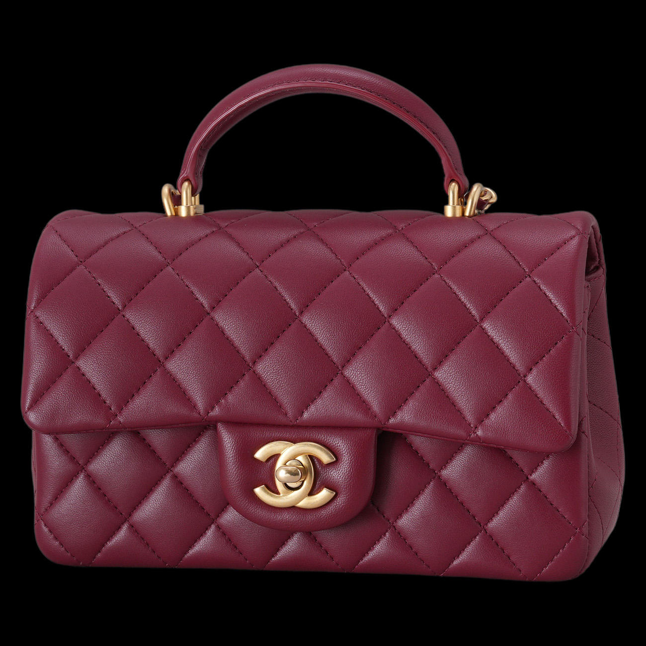 CHANEL(USED)샤넬 램스킨 클래식 뉴미니 탑핸들 크로스백