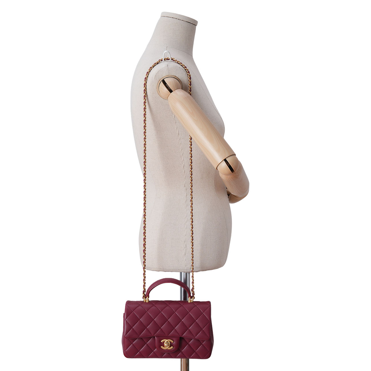CHANEL(USED)샤넬 램스킨 클래식 뉴미니 탑핸들 크로스백