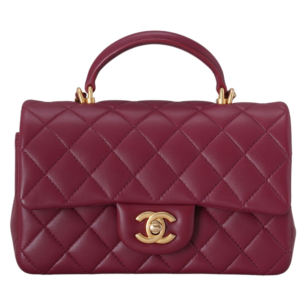 CHANEL(USED)샤넬 램스킨 클래식 뉴미니 탑핸들 크로스백