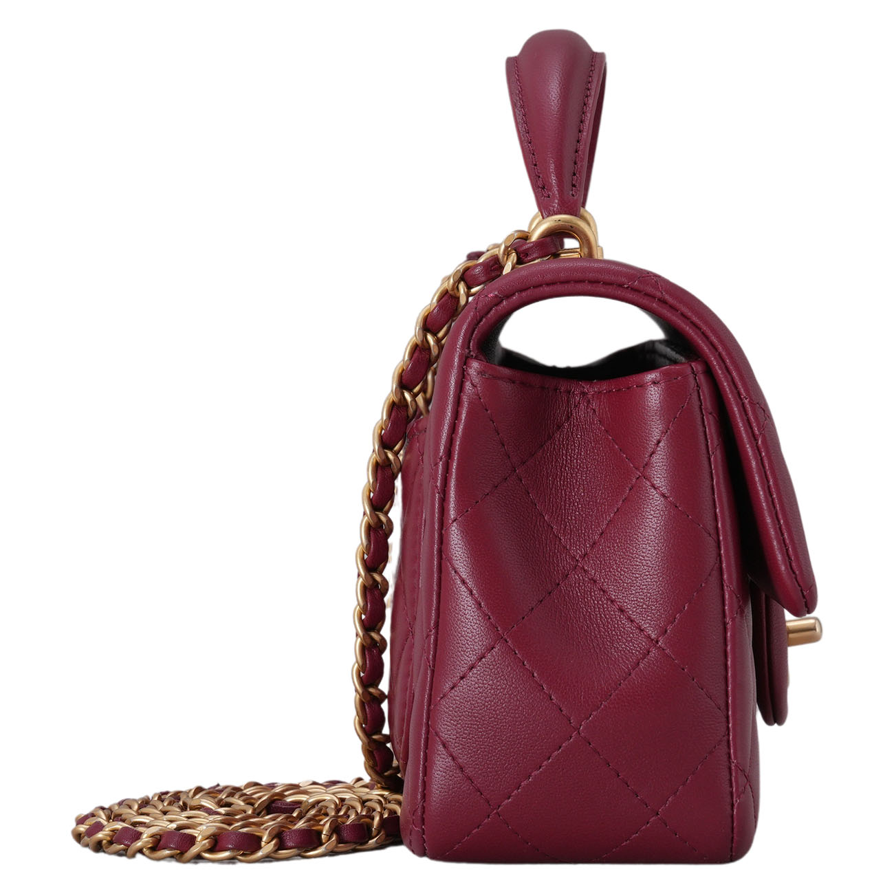 CHANEL(USED)샤넬 램스킨 클래식 뉴미니 탑핸들 크로스백