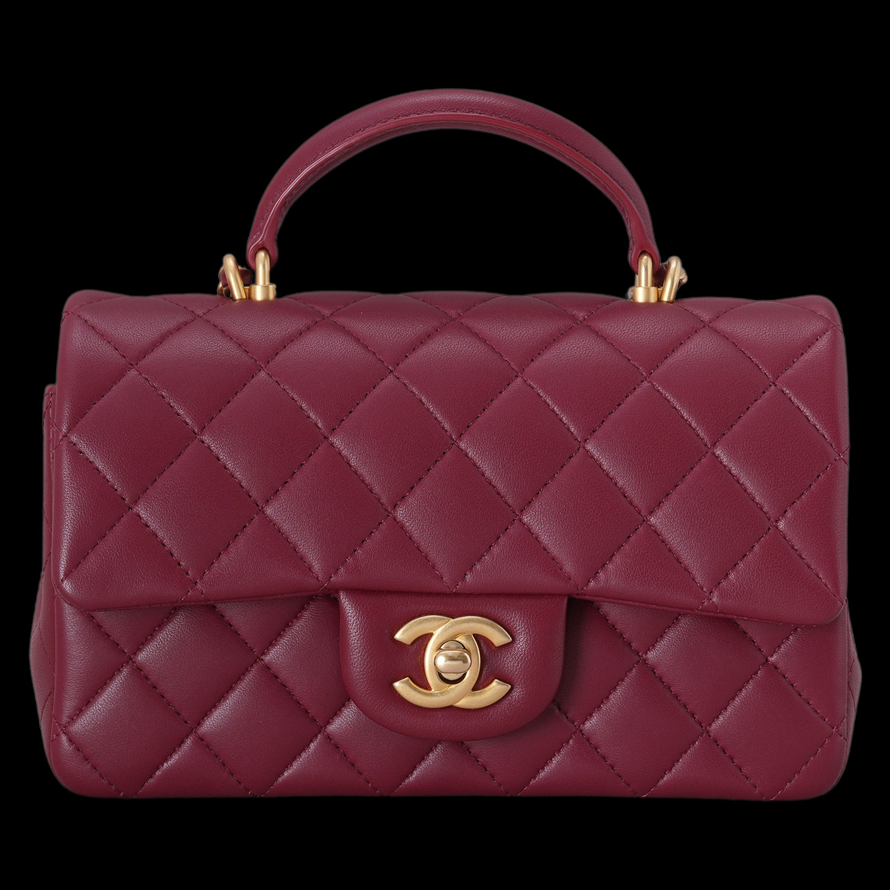 CHANEL(USED)샤넬 램스킨 클래식 뉴미니 탑핸들 크로스백